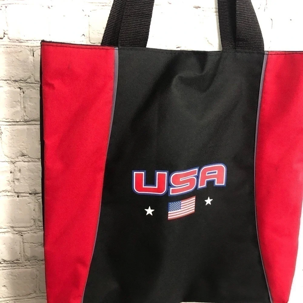 USA Black and Red Tote Bag
